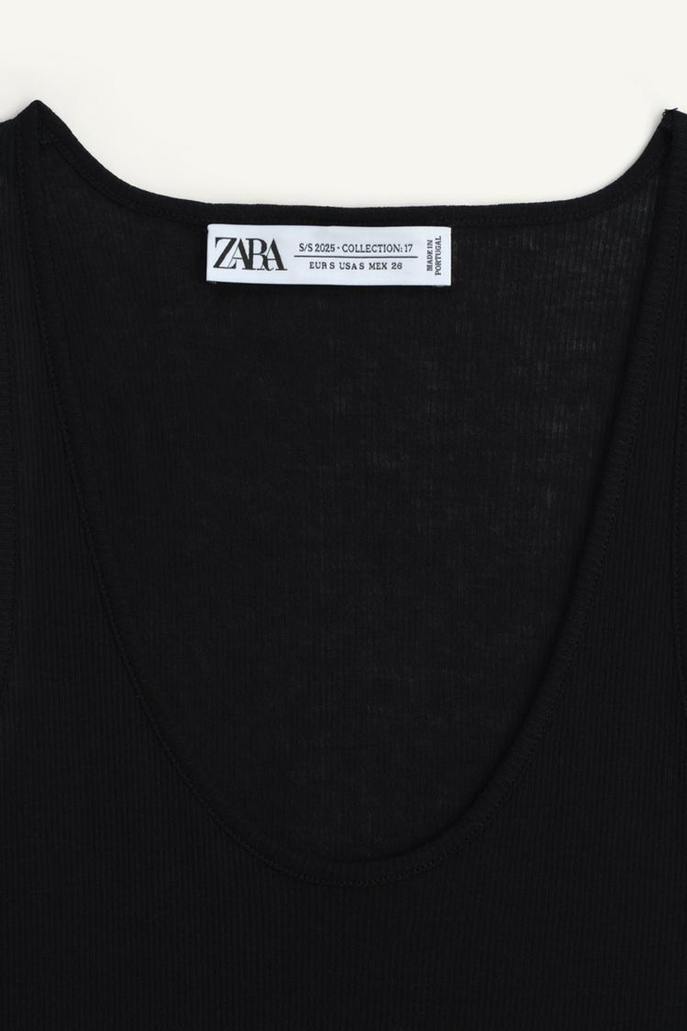 ZARA ТОП ИЗ ТОНКОГО ХЛОПКА, ЧЕРНЫЙ