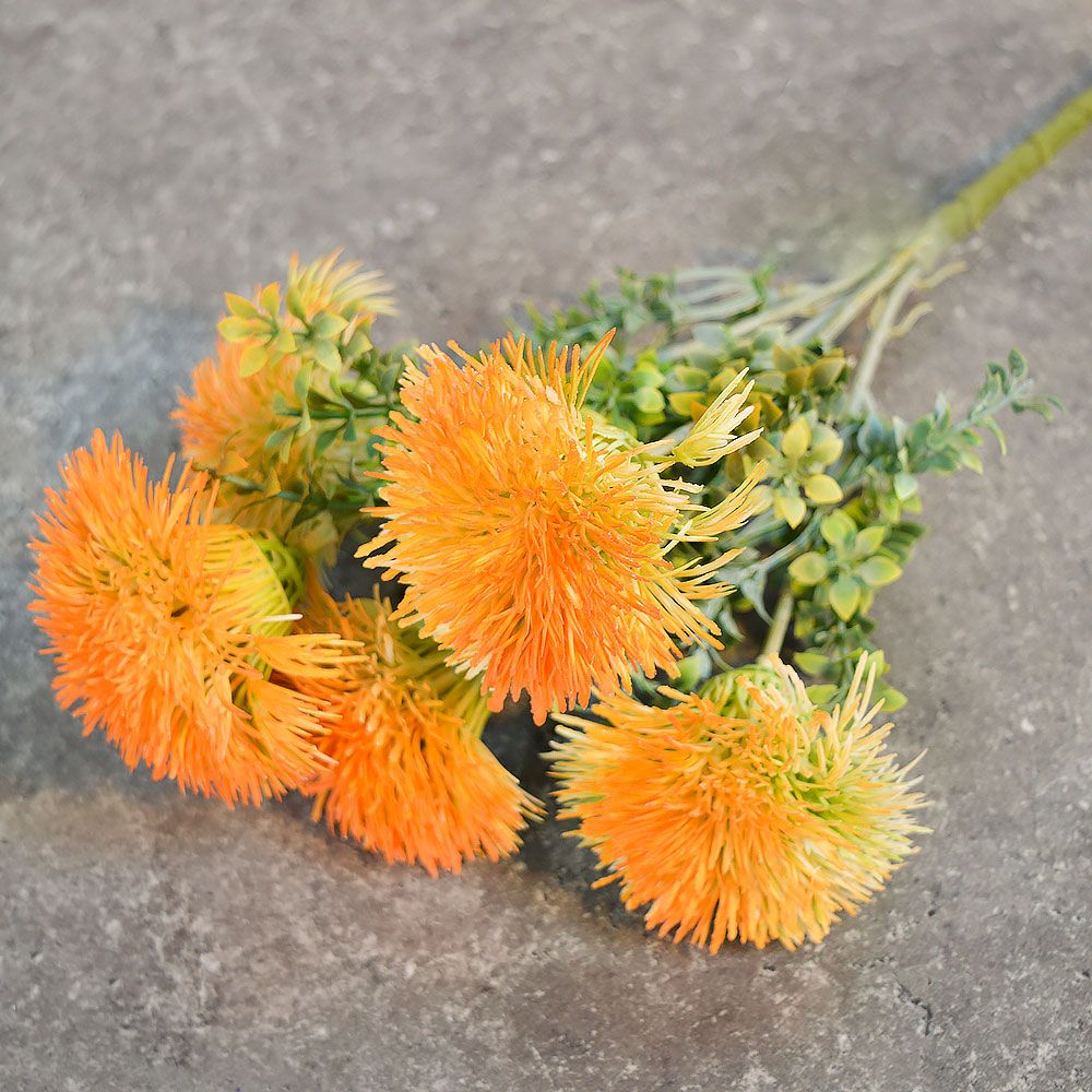Цветы искусственные "Волшебство лета" Одуванчики 32см 5 цветков, оранжевые
