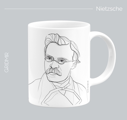 Кружка с принтом минимализм "Ницше"