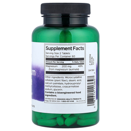 Swanson, таурат магния, 120 таблеток (100 мг в 1 таблетке)