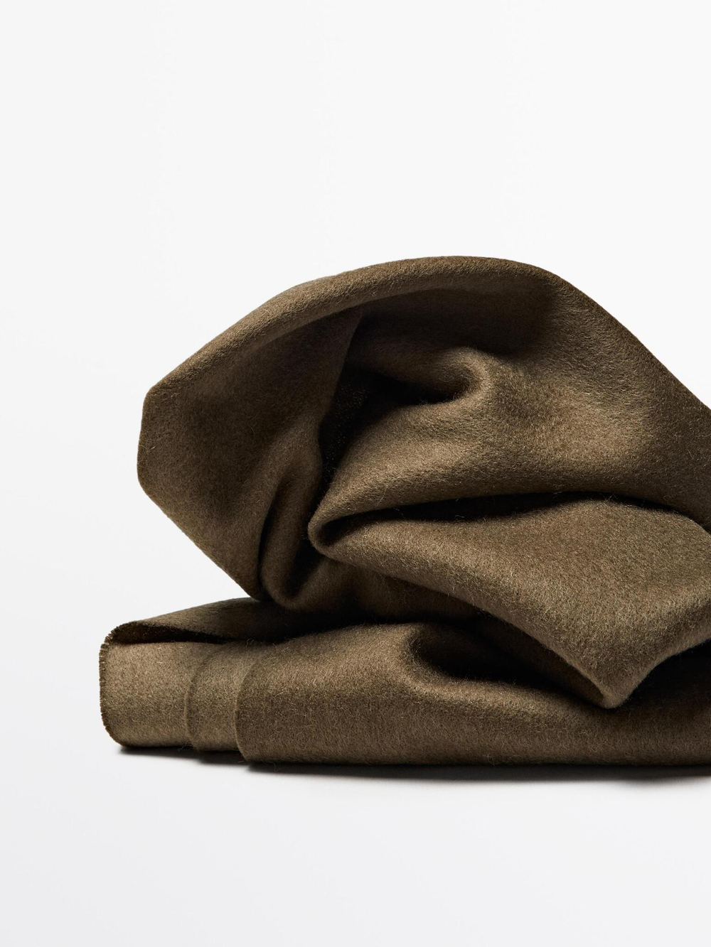 Massimo Dutti Шарф из двусторонней ткани, из 100% шерсти, зеленый