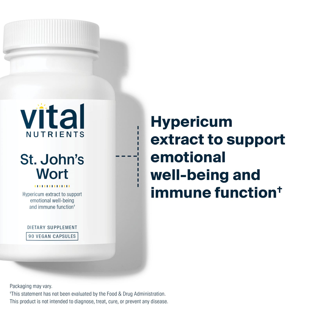 Vital Nutrients, зверобой, 90 веганских капсул (300 мг в 1 капсуле)