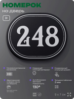 Номерок на дверь квартиры 248, для кабинета, офиса, шильдик 9 х 7 см, черный, Айдентика Технолоджи