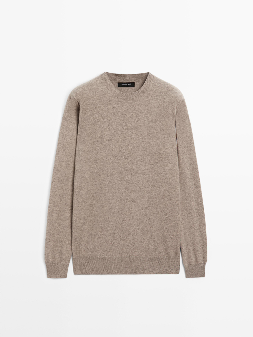 Massimo Dutti Свитер из смесовой шерсти с круглым вырезом, норка