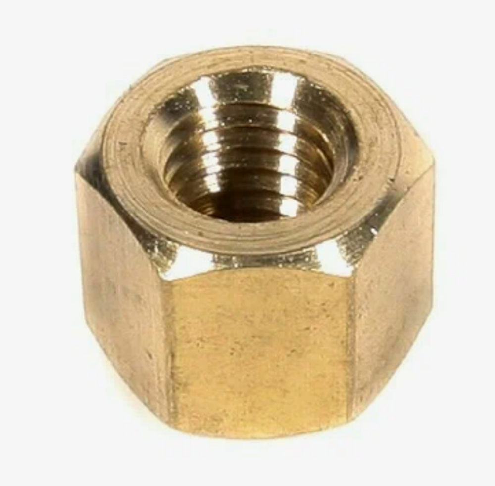 Гайка 10х1.0 приемной трубы  Волга ключ 17 (латунь)высокая,