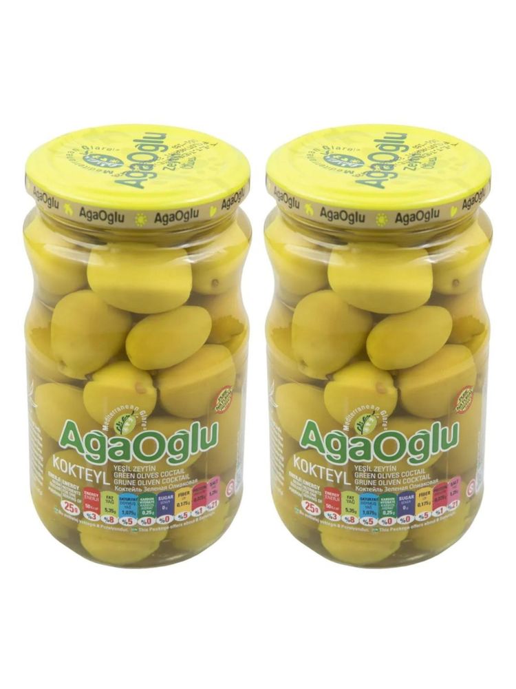 Оливки зеленые AgaOglu Kokteyl 3XL 370 г x 2 шт