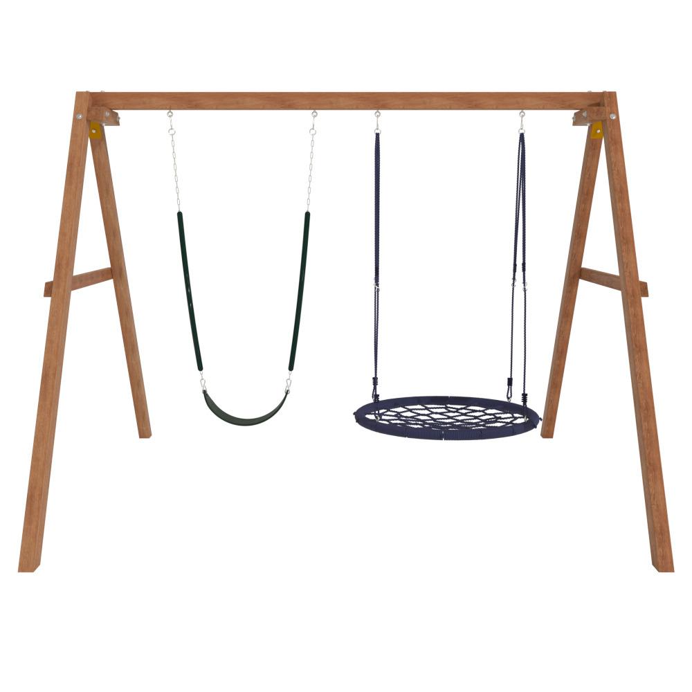 Деревянные качели с качелями гнездо 100 см и гибкими качелями