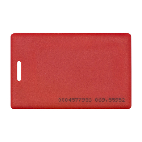 Бесконтактная цветная карта EM-Marine CLAMSHELL (RED) с номером, красного цвета