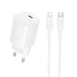 Сетевой адаптер питания BOROFONE BA103A PD 20W + кабель Type-C - Lightning (белый)