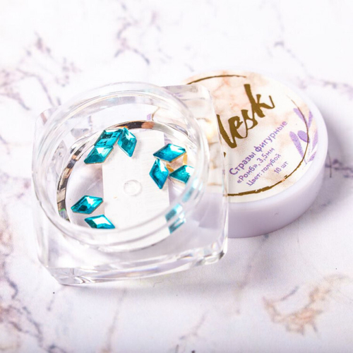 Blesk, Стразы фигурные "Ромб", цвет голубой 3*5 мм (10 шт)