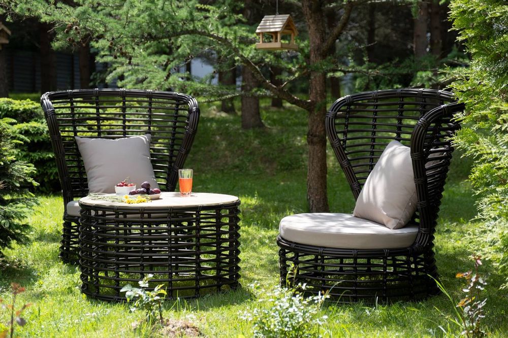 "Парма" кофейный комплект из искусственного ротанга, цвет бронзовый