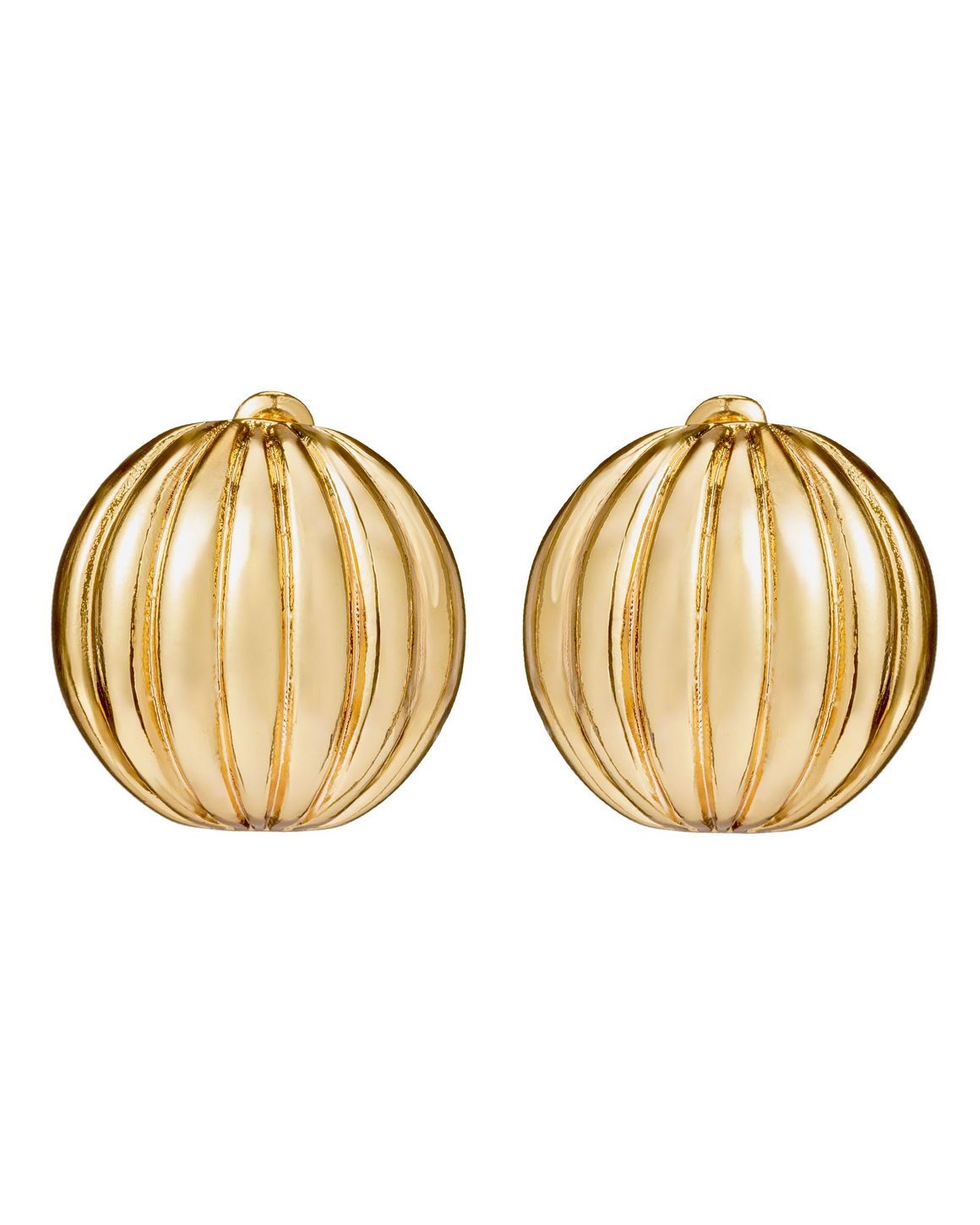 Серьги круглые с засечками, золото