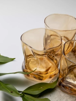 Набор изогнутых бокалов для виски, оранжевый, 300 мл, 6 шт