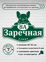 Адресная табличка с французским бульдогом, 60х45 см.