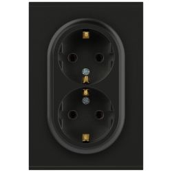 Розетка ЭРА Arktik 16-2104-05 двойная с заземлением 2X2P+E Schuko 16А-250В антрацит | Эра Arktik