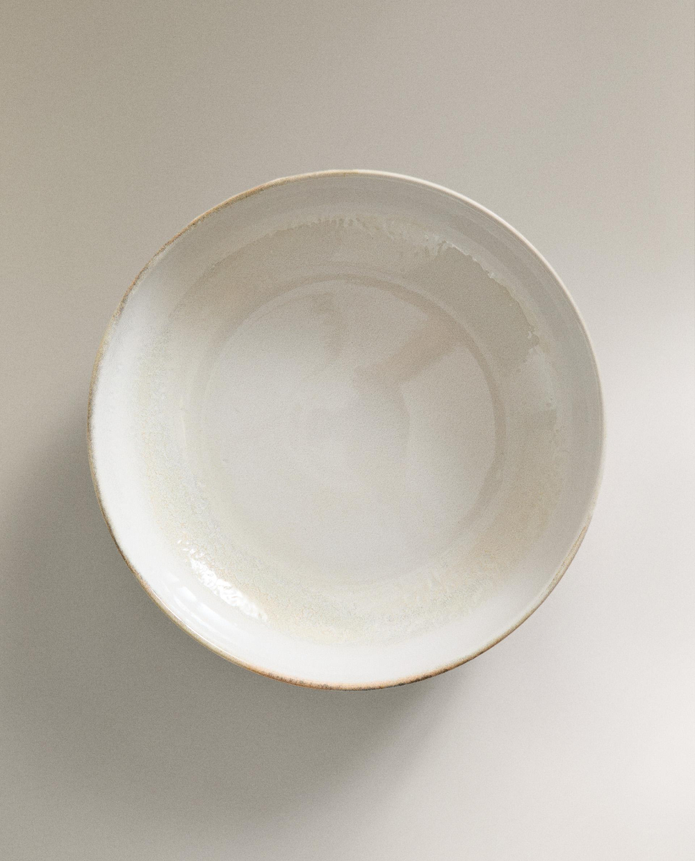 Zara Home блюдо сервировочное из каменной керамики, цвет бежевый, 31 см