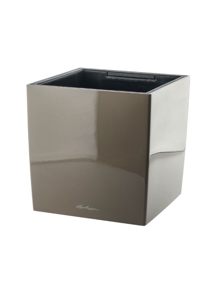 Кашпо Lechuza &quot;Cube Premium Complete taupe high gloss&quot; (пластик), 30х30хH30 см