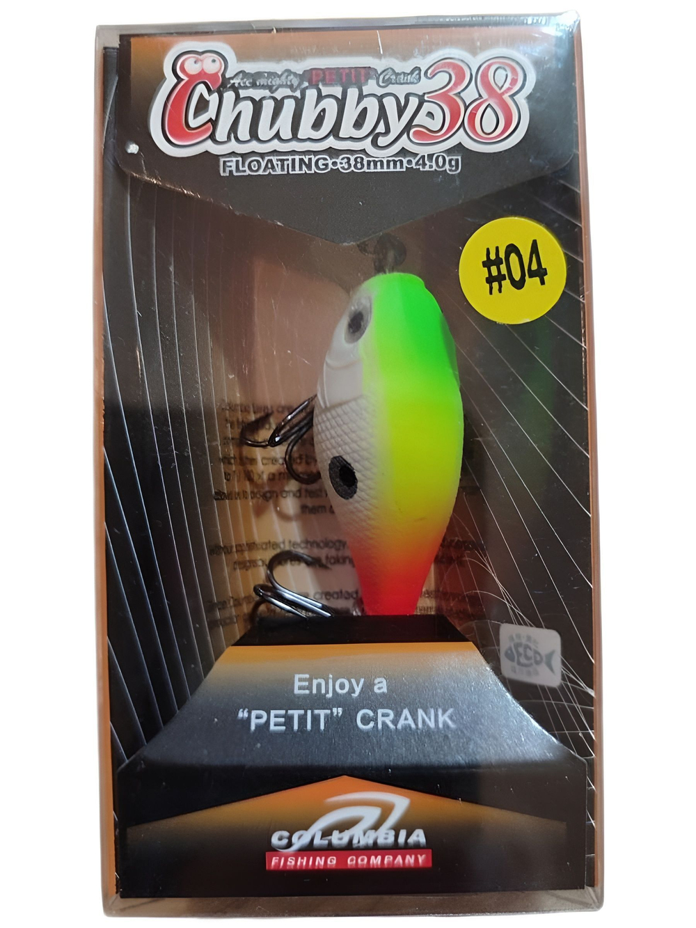 Воблер Columbia Chubby 38F цвет 04 для ловли жереха, голавля, форели и язя