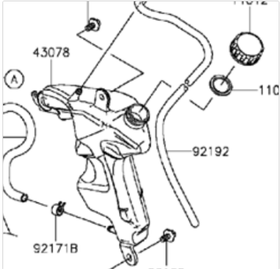 43078-0552. RESERVOIR. Reserve tank for Kawasaki ER-6N ER650 2012-2016