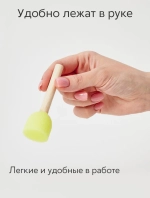 Спонж кисти для рисования набор 5 шт. круглые, размер: 20, 25, 30, 35, 45 мм., желтые