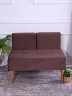 Диван "Twist" антивандальный велюр Chocolate/натурал