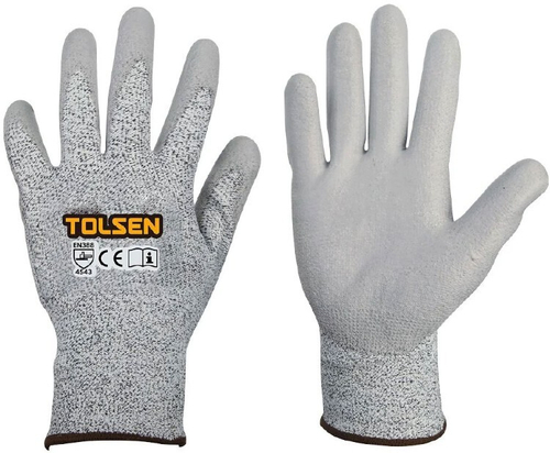 Перчатки рабочие-защитные, полиурет. покрытие, XL, Tolsen 45041