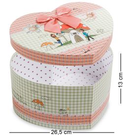 WG-54/3-B Коробка подарочная «Сердце» цв.светло-зеленый