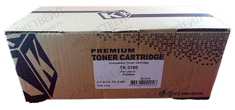 Тонер-картридж ELP, аналог Kyocera TK-3160 для P3045/P3145/P3150/P3155/P3160/M3145/M3645 (12.5K) ELP