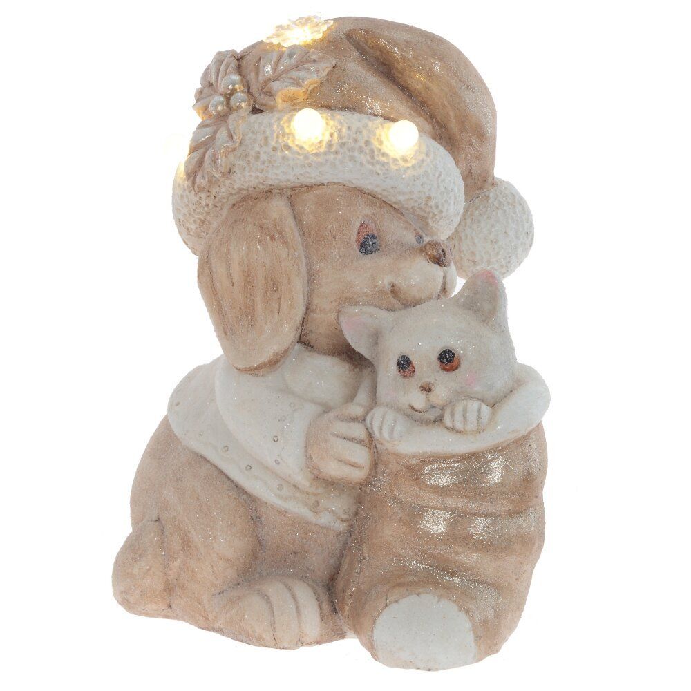 GAEM Фигурка декоративная с подсветкой "Щенок и котёнок"(3хААА,н/п) L30 W26 H40 см