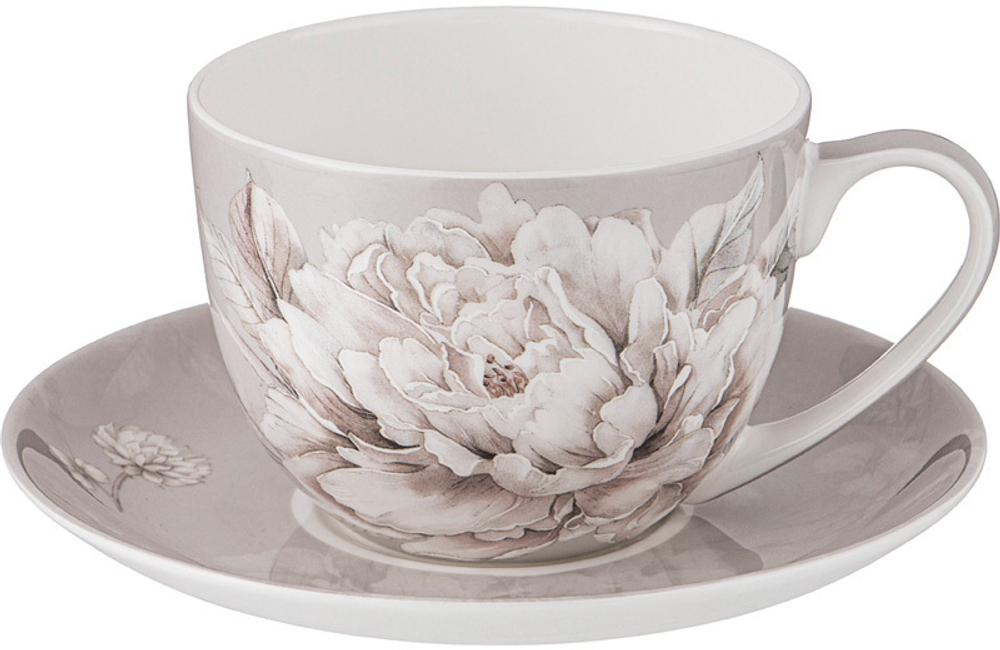 Пара чайная Lefard White flower 330мл фарфор,серый