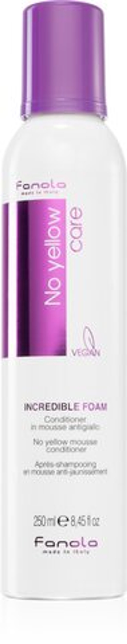 Fanola No Yellow Incredible Foam - кондиционер в виде пены, нейтрализующий желтоватые оттенки /   250  ml  / GTIN 8032947869947