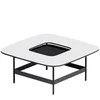 Журнальный столик Space S, 80х80 см, белый/темный камень