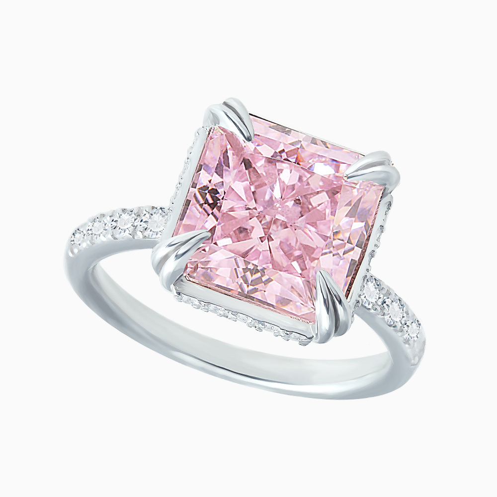 Серебряное кольцо с розовым фабулитом (Fancy Pink).