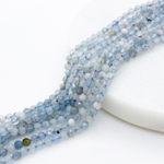 Аквамарин граненый (сорт Б), размер около 3,2-3,4 мм, цена за нить 38 см