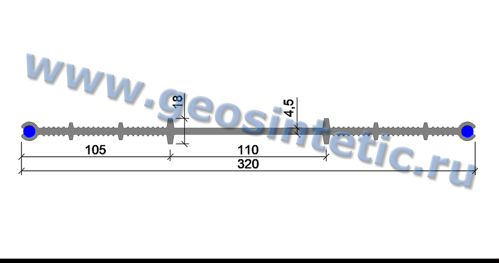 Гидрошпонка АКВАСТОП ХВН-320 (ПВХ-П) Гидроизоляционная шпонка внутренняя специальная (в комплекте КРЕПЕЖ 6шт/м) ТУ 5772-001-58093526-11, м.п.