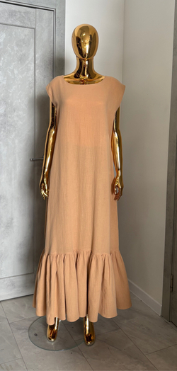 Платье песочное /платье нижнее /муслин