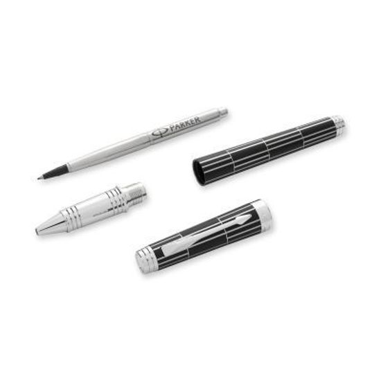 Ручка-роллер Parker Premier Luxury 2013, T560, цвет: черный и серебристый (Black СT), стержень: чернила черного цвета, 1876392