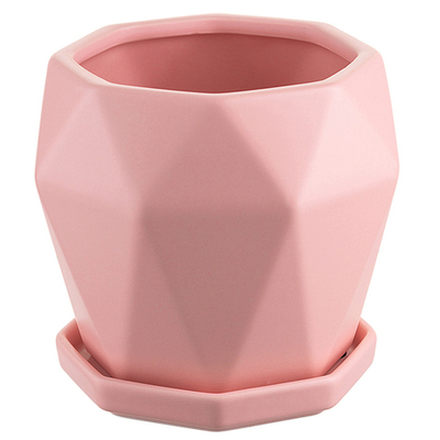 Горшок цветочный rhombus, 13,5 см, матовый розовый