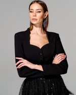 Укороченный жакет из итальянского крепа