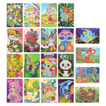 Алмазная мозаика со стилусом, мольбертом и лотком, 20 рисунков ассорти, размер 10*15 см