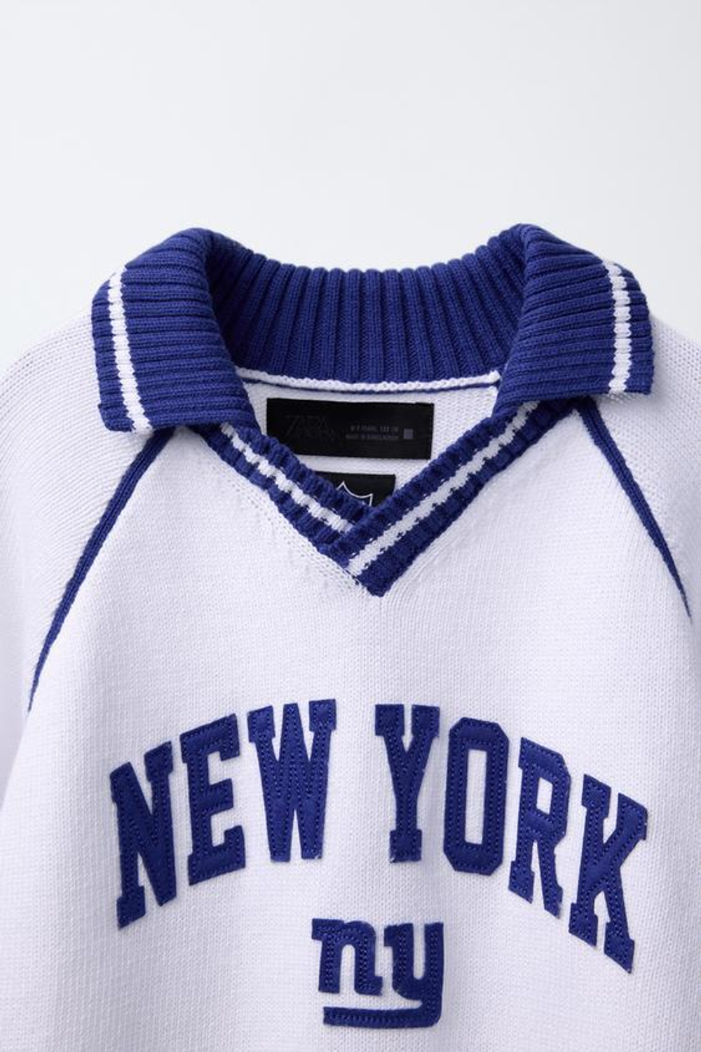 ZARA ДЖЕМПЕР С НАШИВКОЙ NEW YORK GIANTS © NFL, ЭКРЮ/СИНИЙ