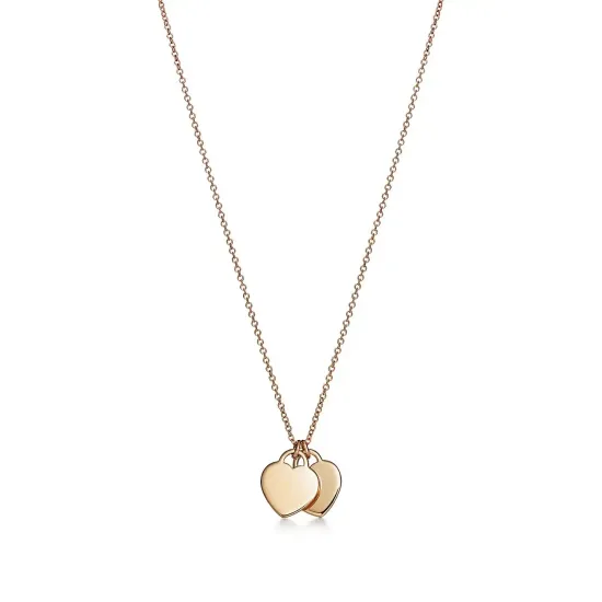 Подвеска Tiffany & Co. Double Heart Tag Pendant в желтом золоте, размер мини