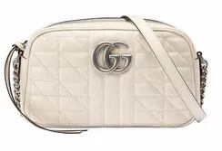 Женская сумка на плечо Gucci GG Marmont маленького размера белый