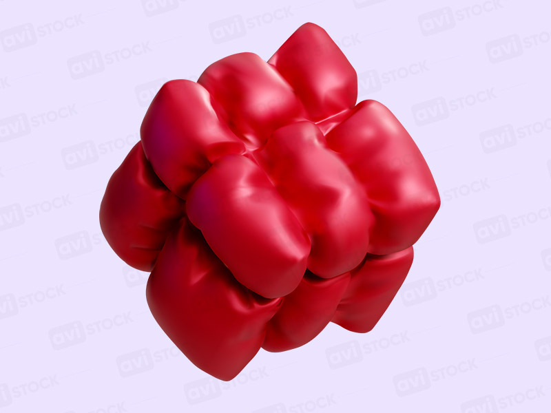 Надувной абстрактный красный куб