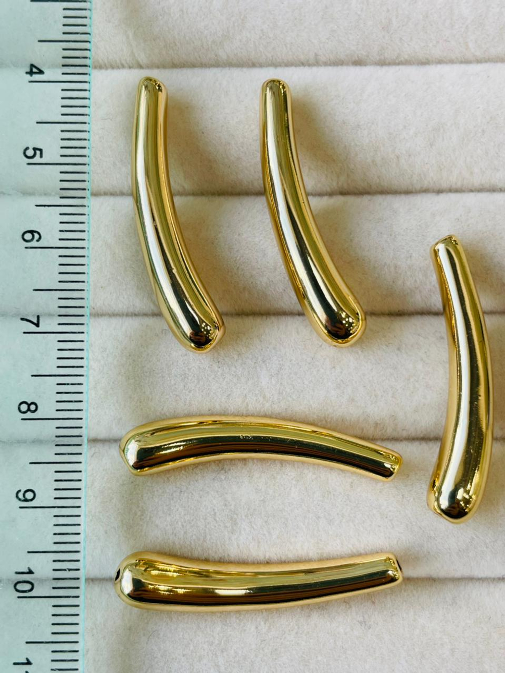 бт336-з Бусина-трубочка утолщ. 33*6мм, позолота