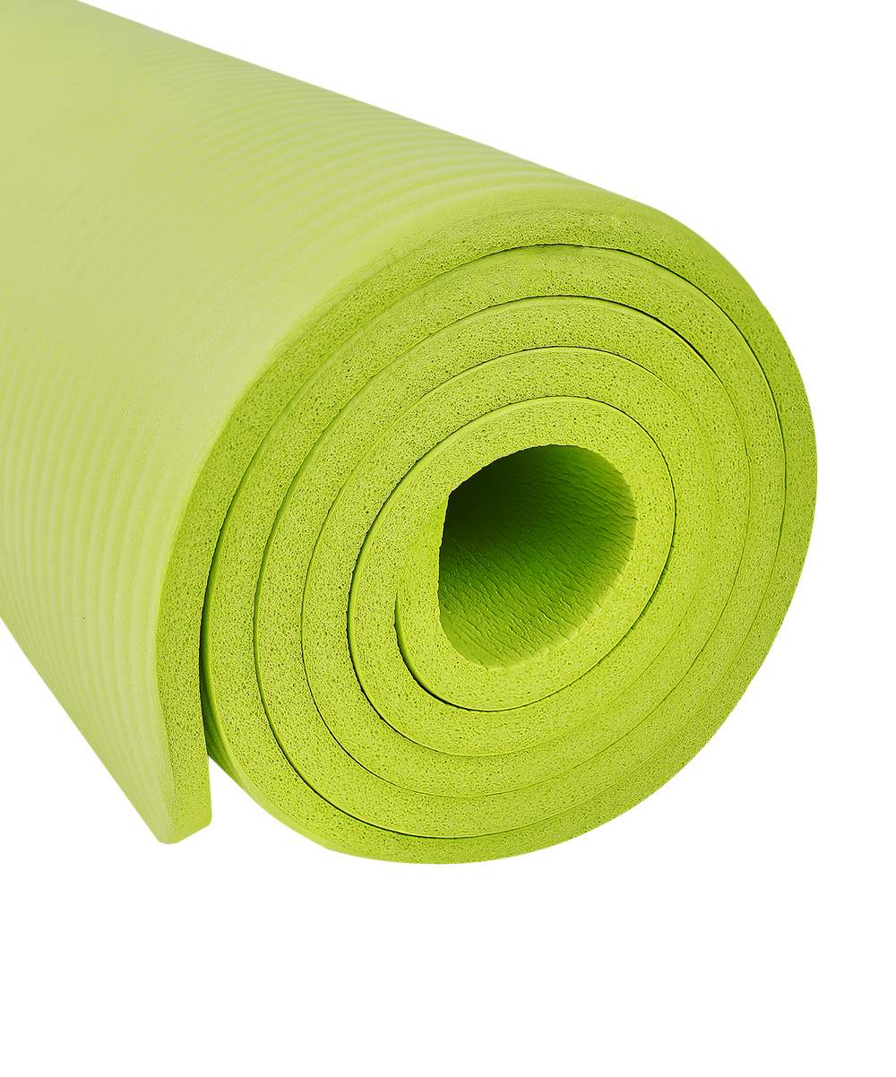 Коврик для йоги и фитнеса FM-301, NBR, 183x61x1,0 см, лаймовый