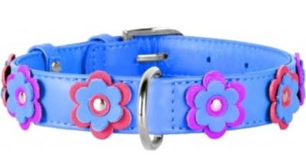 Ошейник "CoLLaR Glamour" с украшением аппликация (ширина 12мм, длина 21-29см) синий
