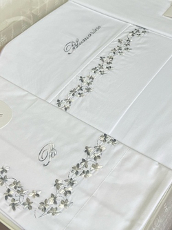 Постельное белье 2 спальное евро Blumarine Leda Silver