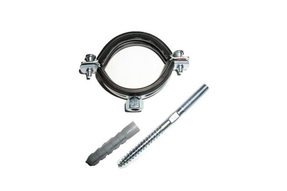 Хомут металлический с гайкой , шпилька с дюбелем