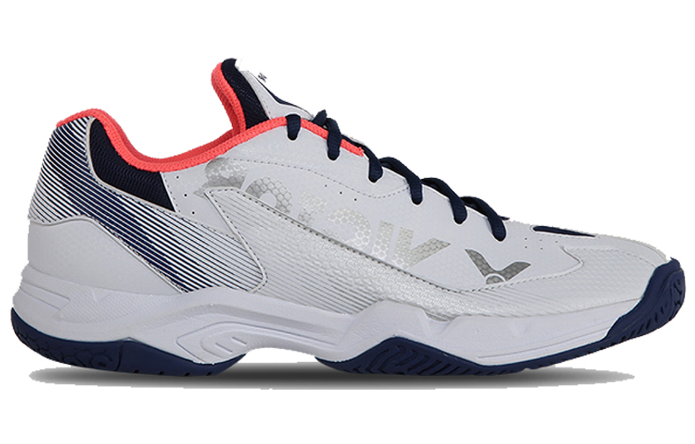 VICTOR Cushioning Slip Resistant Abrasion Resistant Low top Badminton Shoes Unisex Pearl White
